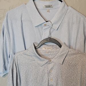Peter Millar Men's Shirts in Light Blue and White Patterns